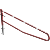 Swiveling gates | for casting in concrete, hot-dip galvanized and red coated with white reflecting stripes | total width: 3000 mm | for padlock
